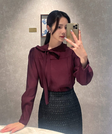 Cielve Satin Tie Blouse